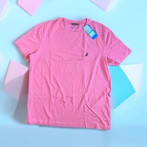 Nautica Men’s Performance T-Shirt Large Pink Active Stretch Cotton NWT